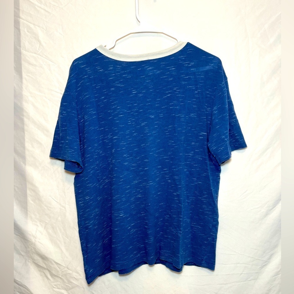Disney Parks T-Shirt - V-neck with Buttons - Retro Style - Size M - Blue/White - Picture 2 of 4